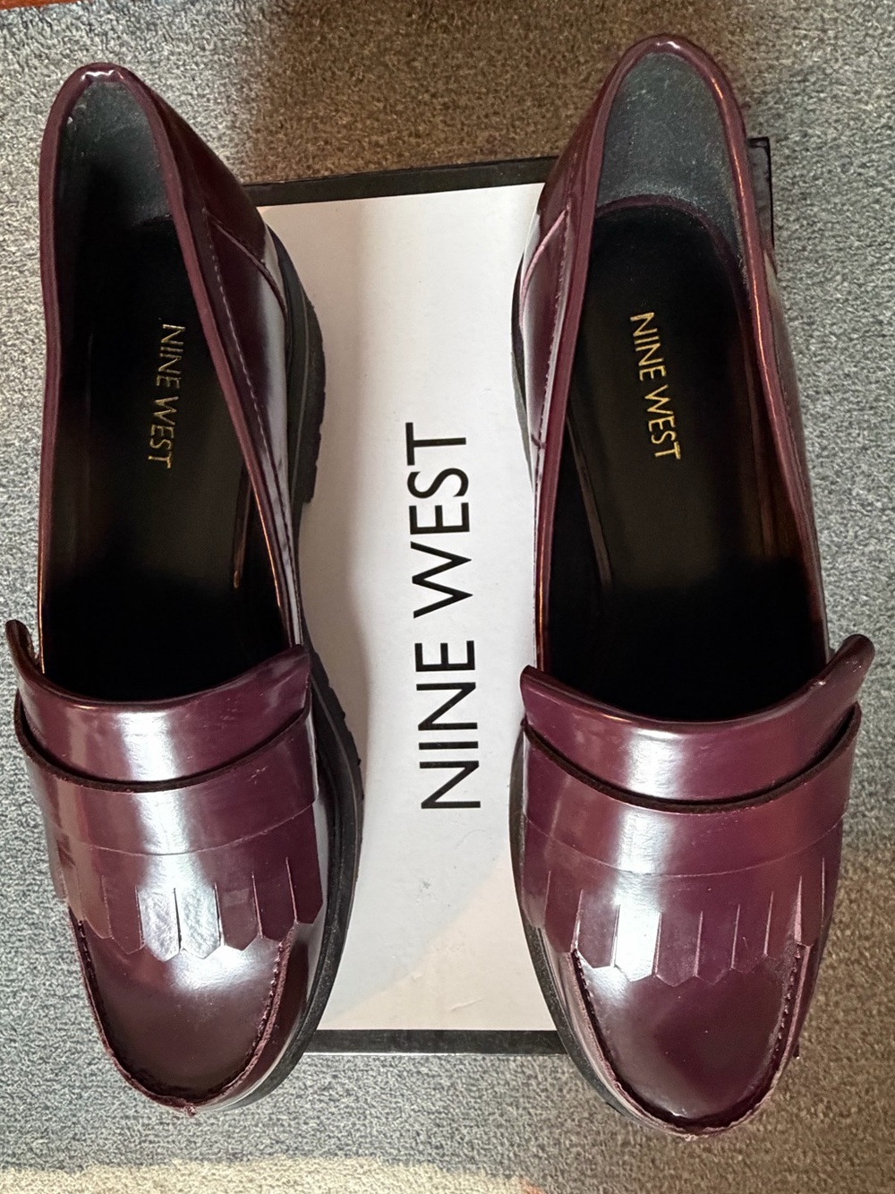 Nine West Women’s Burgundy Kilted Slip-On Loafers - Picture 5 of 7